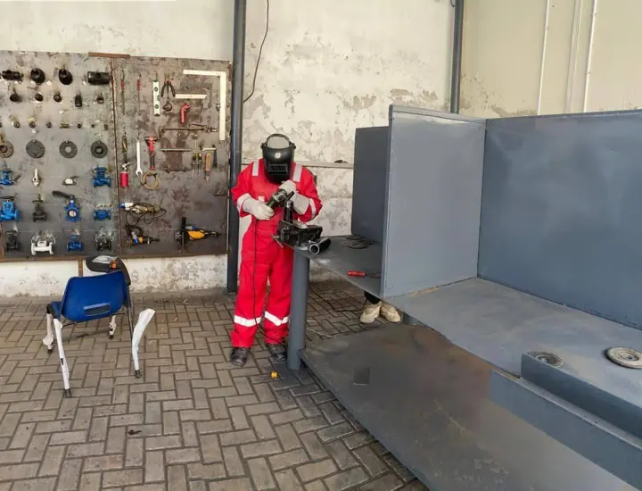 Welding booth practice